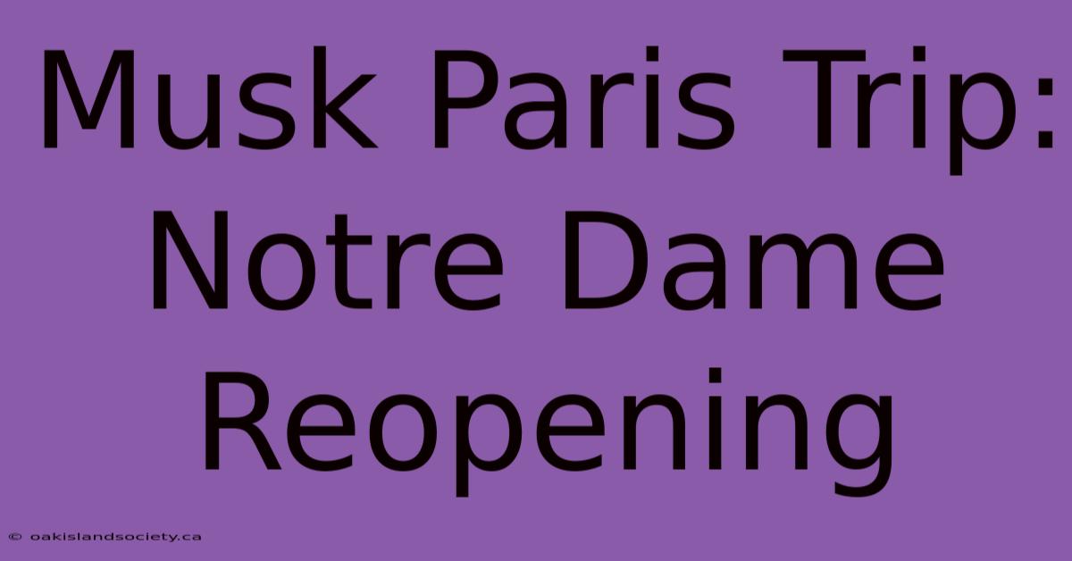 Musk Paris Trip: Notre Dame Reopening