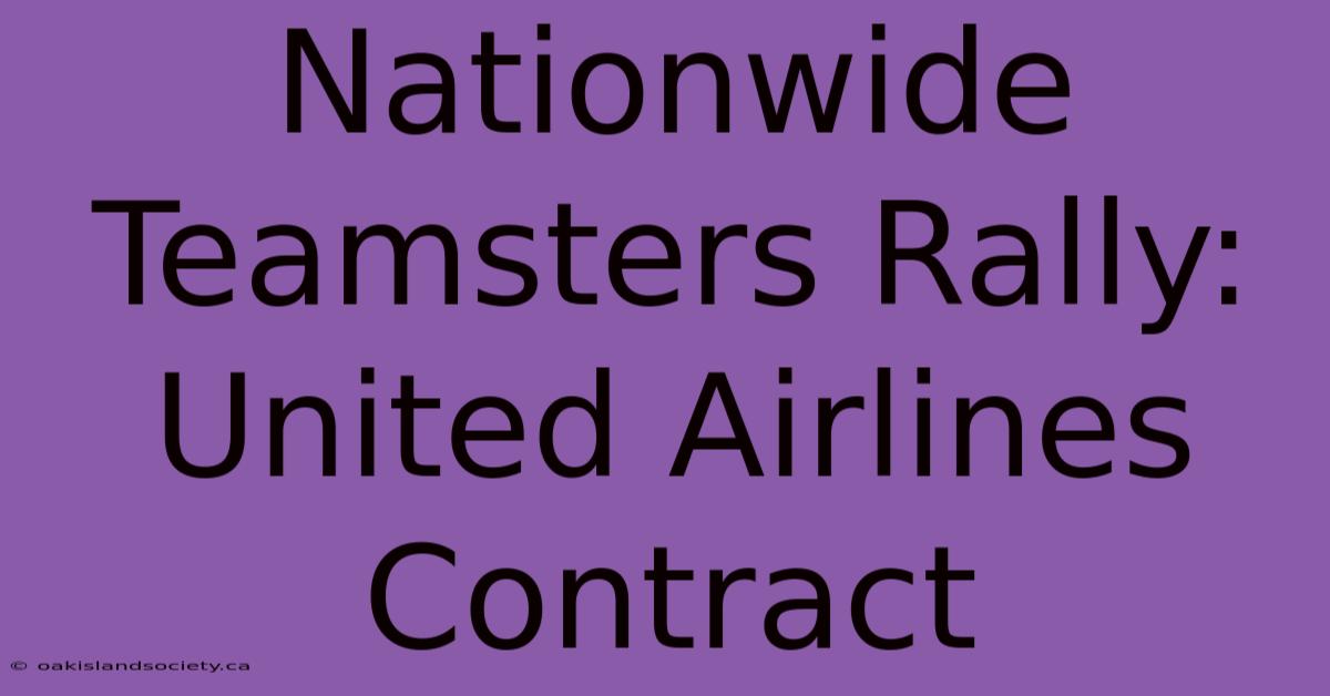 Nationwide Teamsters Rally: United Airlines Contract