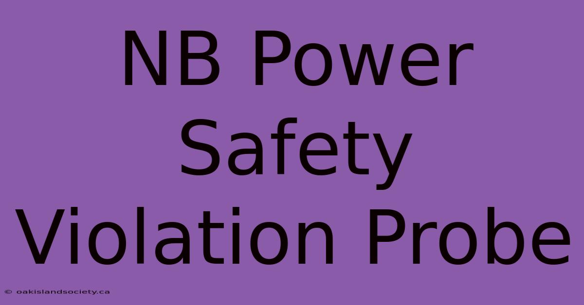 NB Power Safety Violation Probe