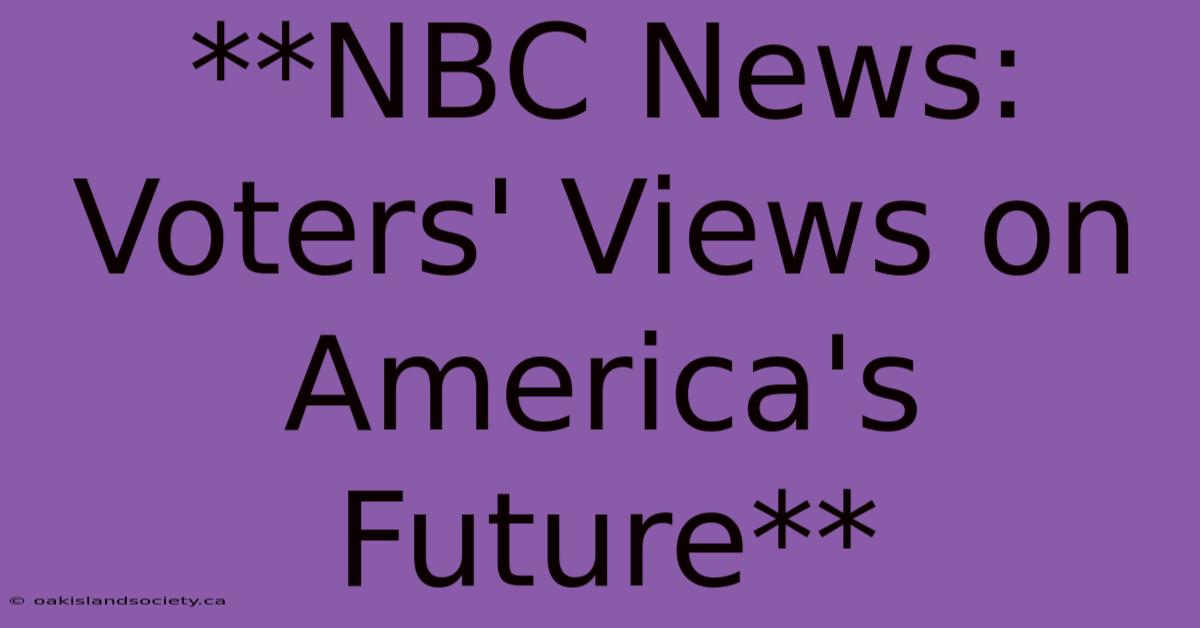 **NBC News: Voters' Views On America's Future** 