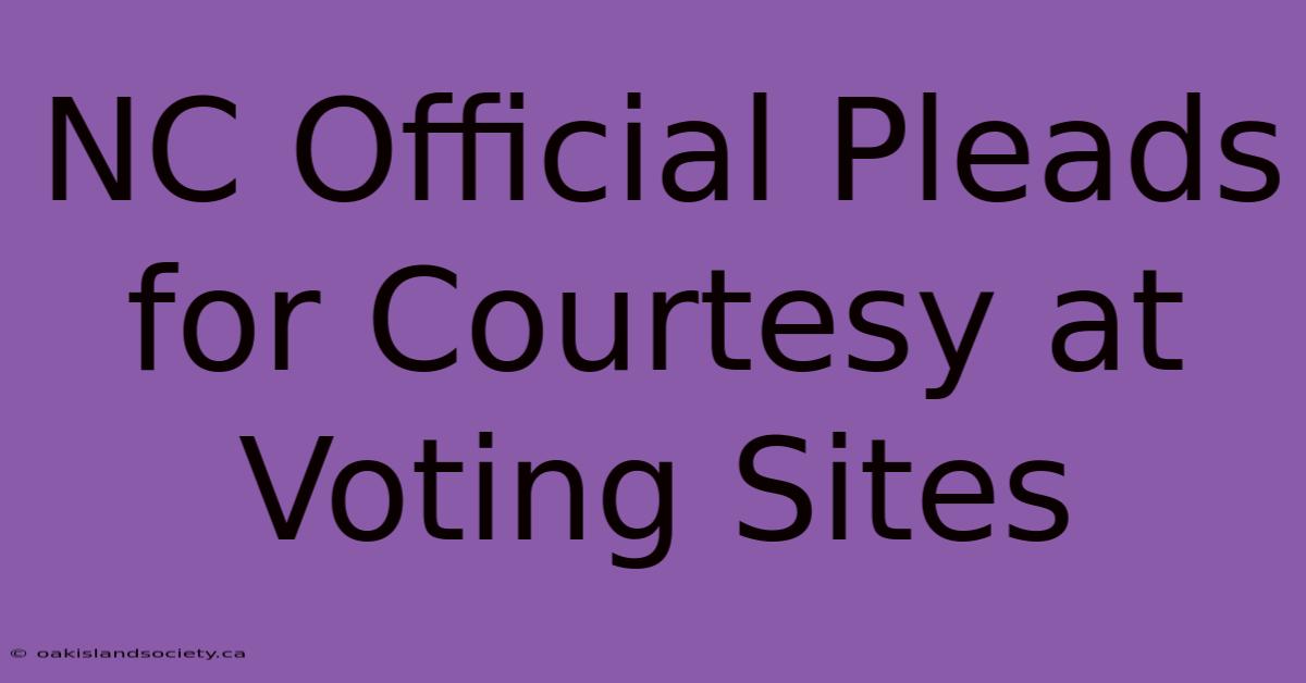 NC Official Pleads For Courtesy At Voting Sites 