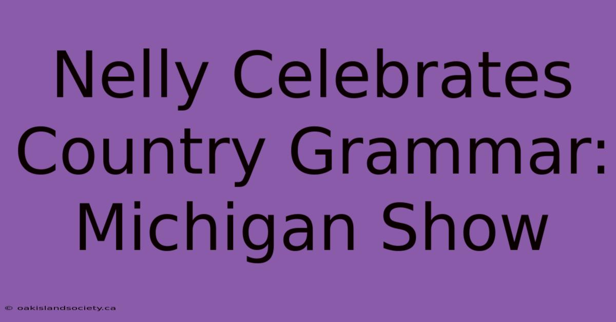 Nelly Celebrates Country Grammar: Michigan Show