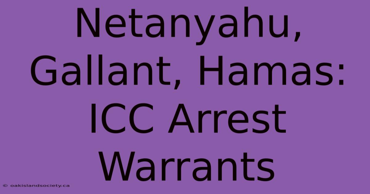 Netanyahu, Gallant, Hamas: ICC Arrest Warrants