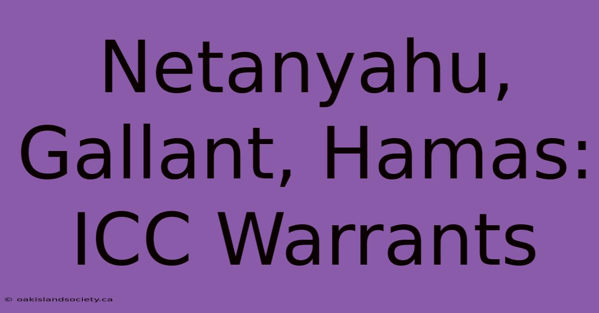 Netanyahu, Gallant, Hamas: ICC Warrants