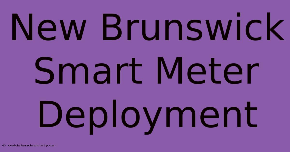 New Brunswick Smart Meter Deployment