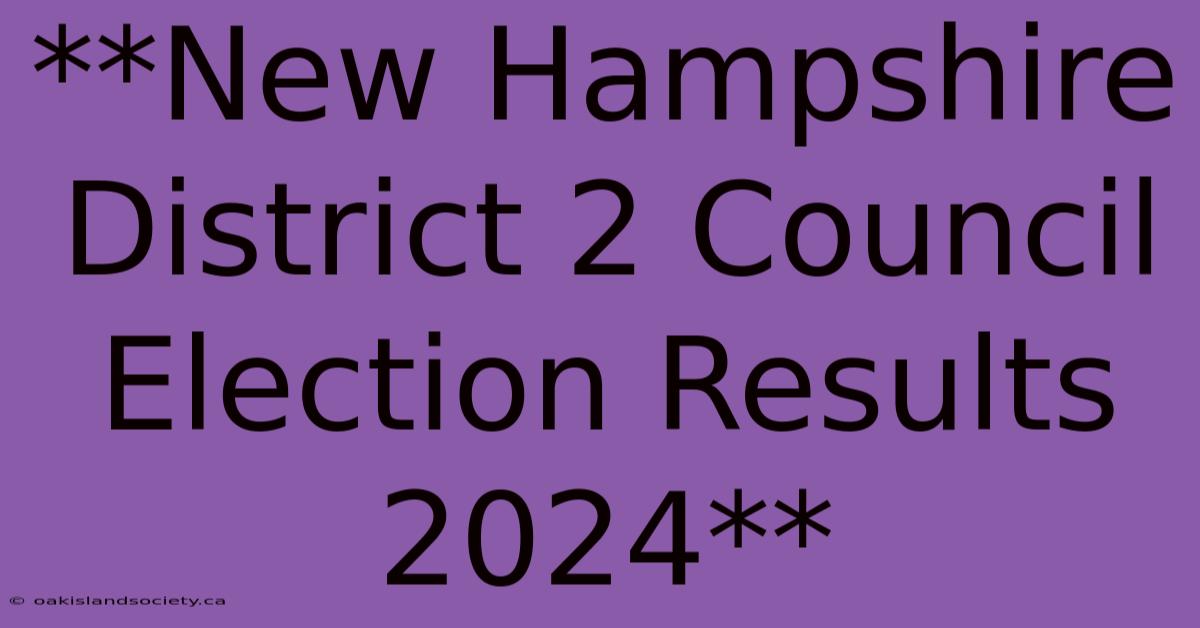 **New Hampshire District 2 Council Election Results 2024** 