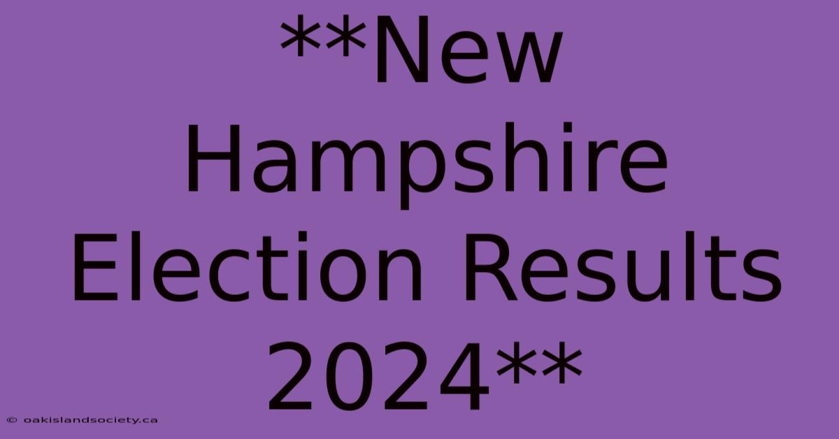 **New Hampshire Election Results 2024**