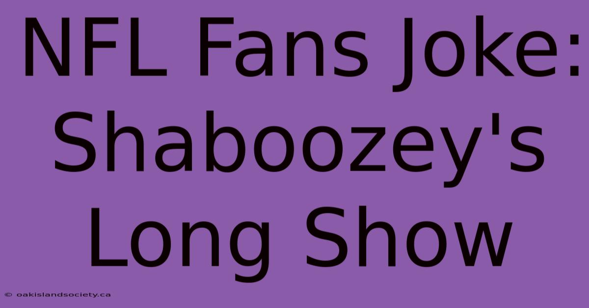 NFL Fans Joke: Shaboozey's Long Show