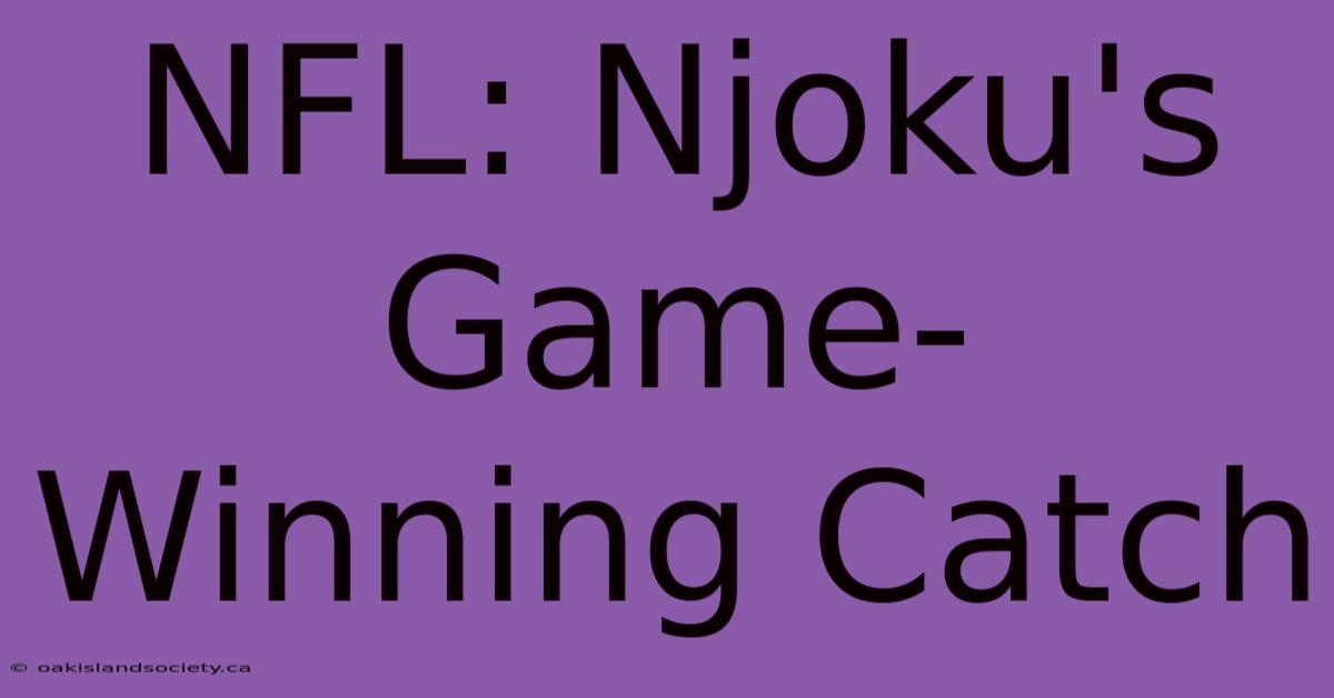 NFL: Njoku's Game-Winning Catch