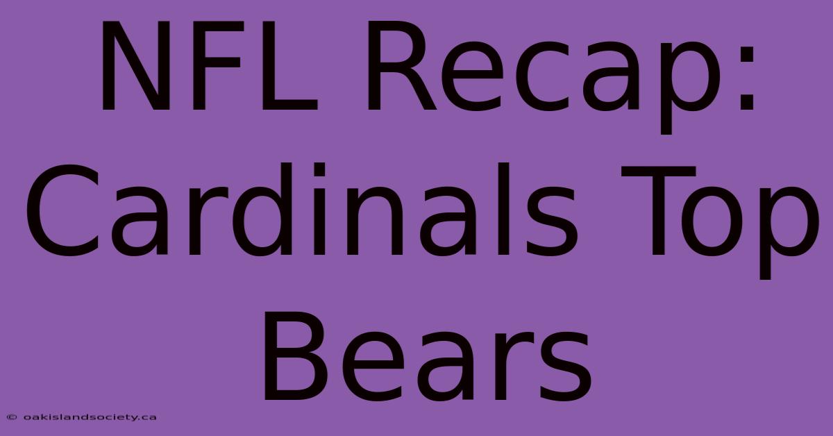 NFL Recap: Cardinals Top Bears 