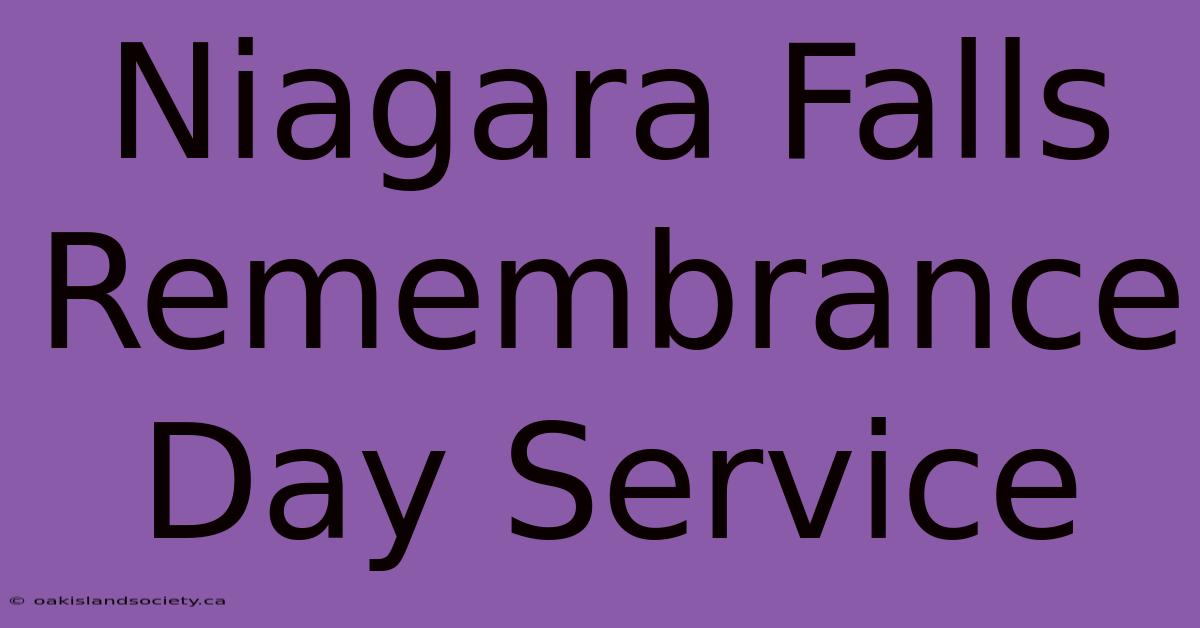 Niagara Falls Remembrance Day Service