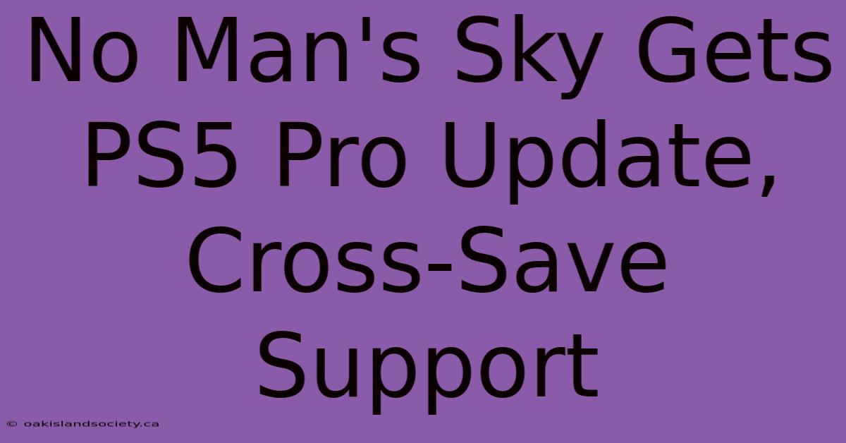 No Man's Sky Gets PS5 Pro Update, Cross-Save Support