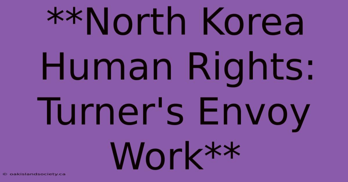 **North Korea Human Rights: Turner's Envoy Work**