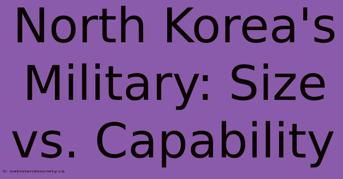 North Korea's Military: Size Vs. Capability