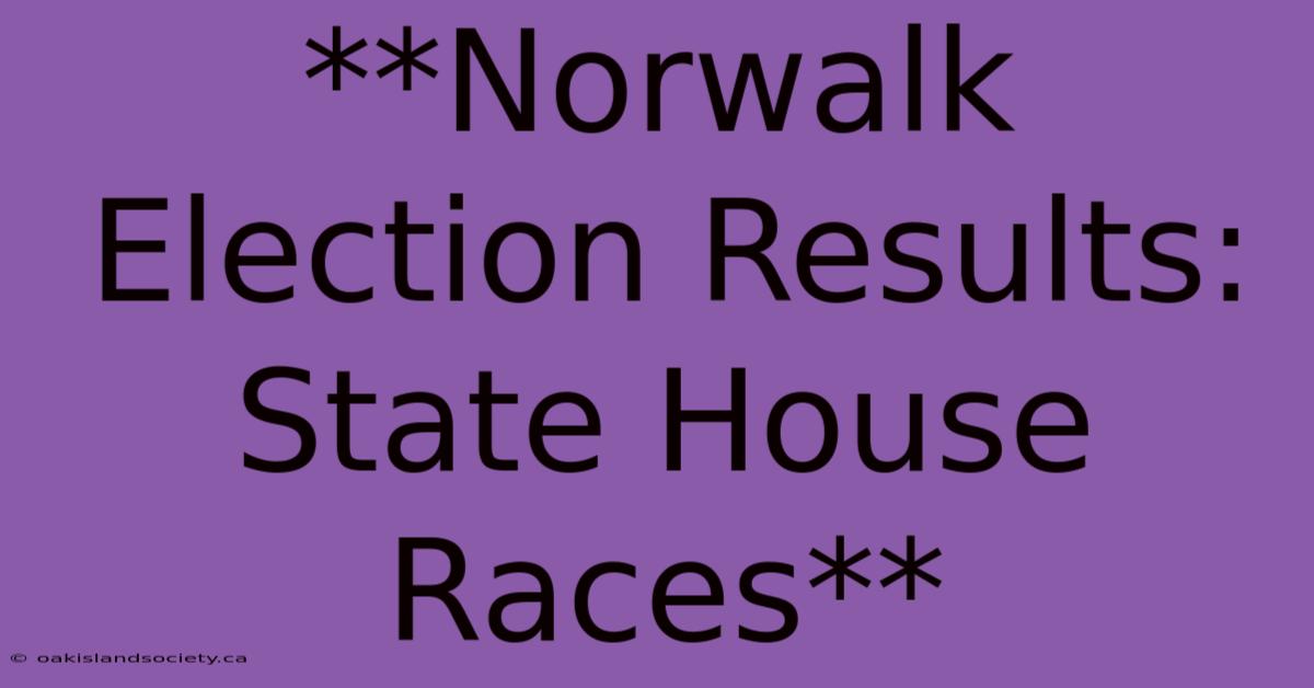 **Norwalk Election Results: State House Races**