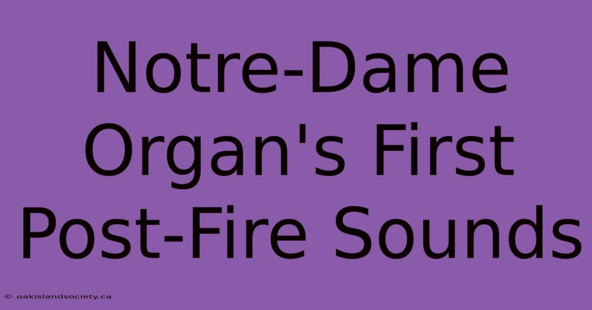 Notre-Dame Organ's First Post-Fire Sounds