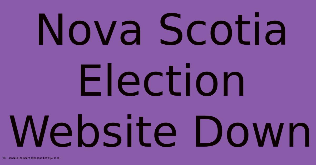 Nova Scotia Election Website Down