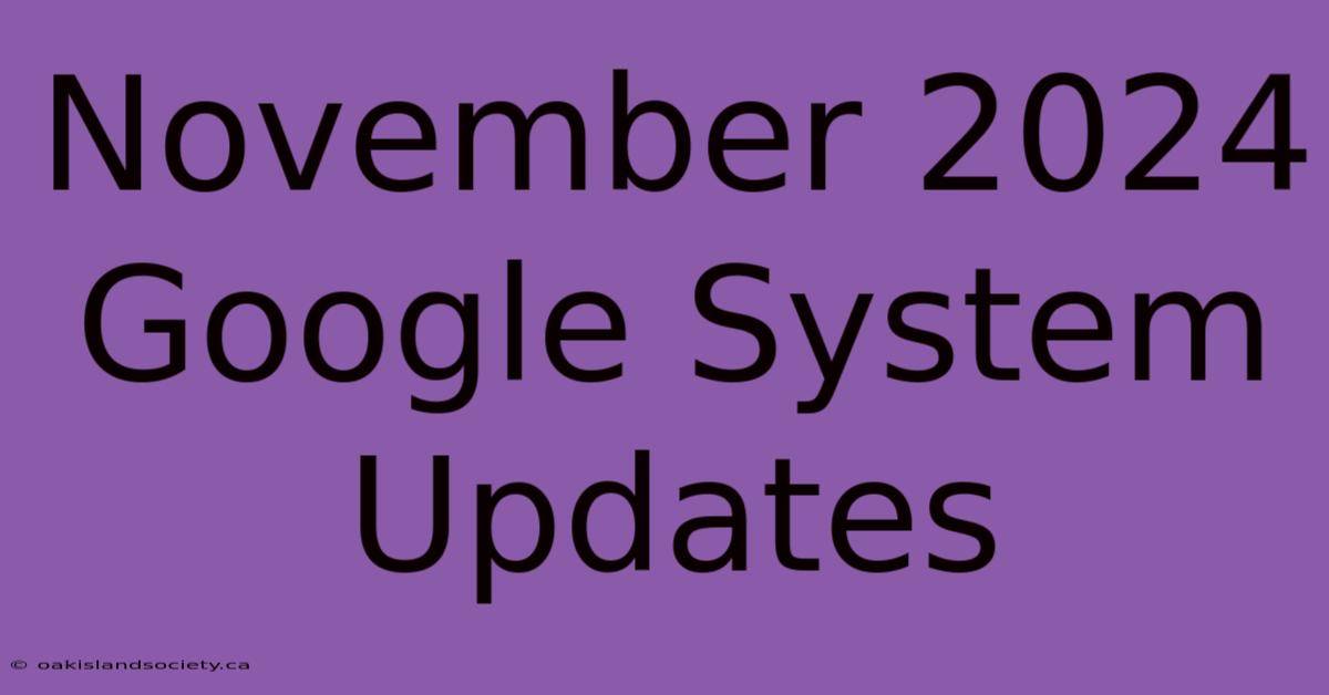 November 2024 Google System Updates