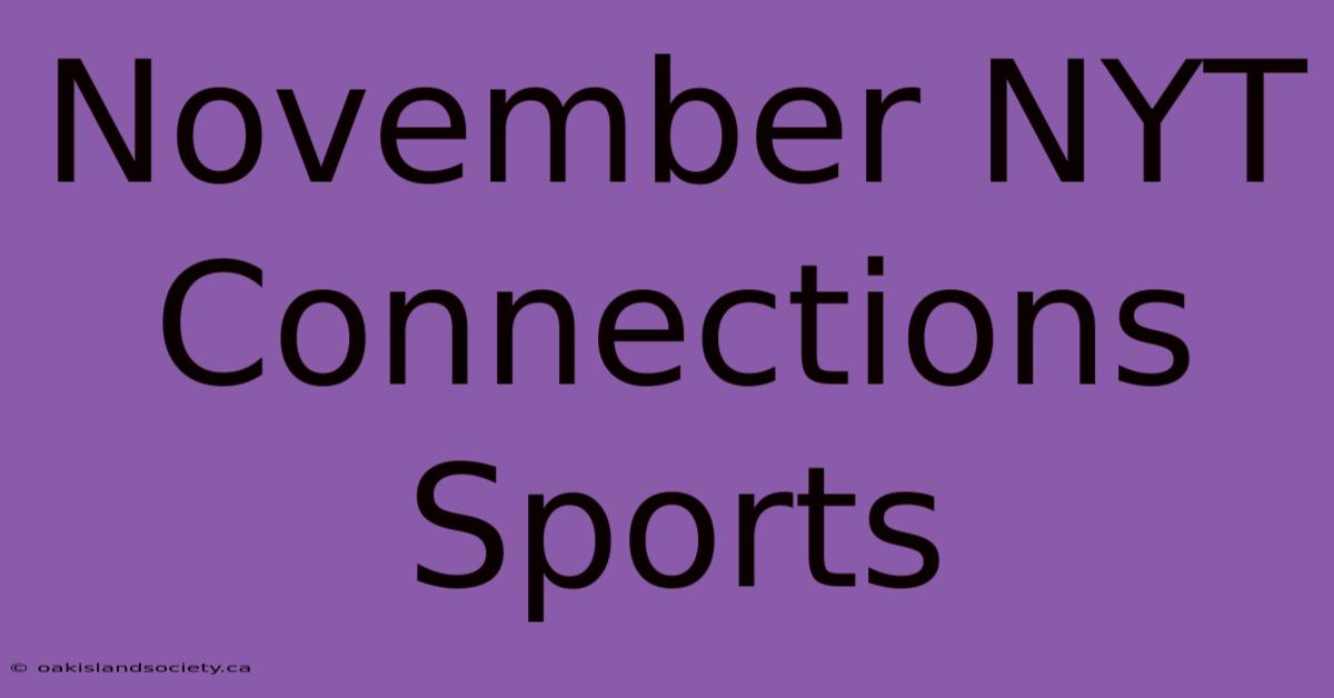 November NYT Connections Sports