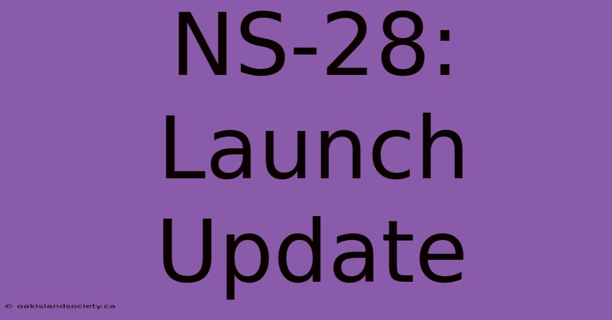 NS-28: Launch Update