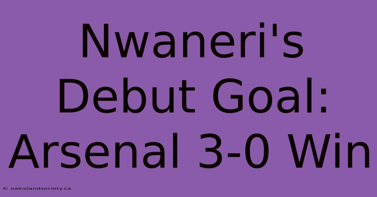 Nwaneri's Debut Goal: Arsenal 3-0 Win