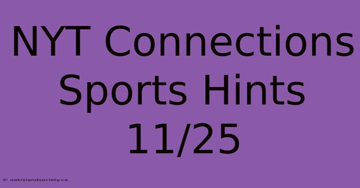 NYT Connections Sports Hints 11/25