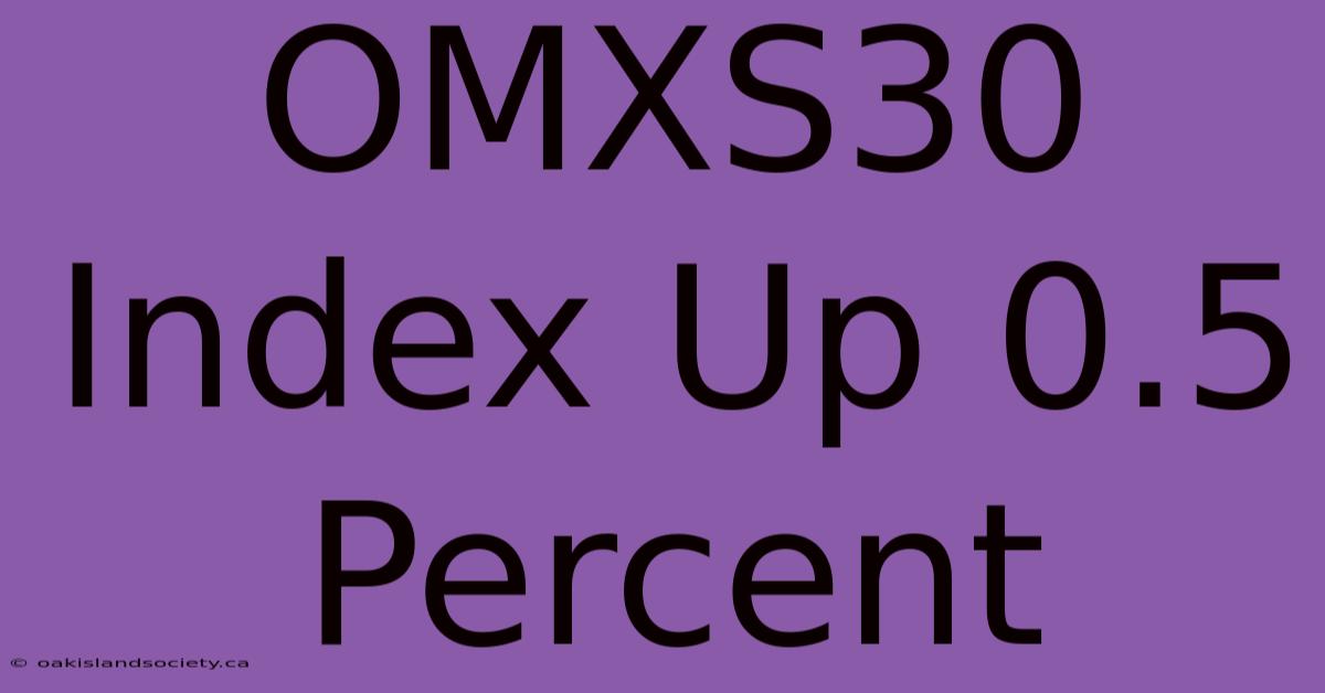 OMXS30 Index Up 0.5 Percent