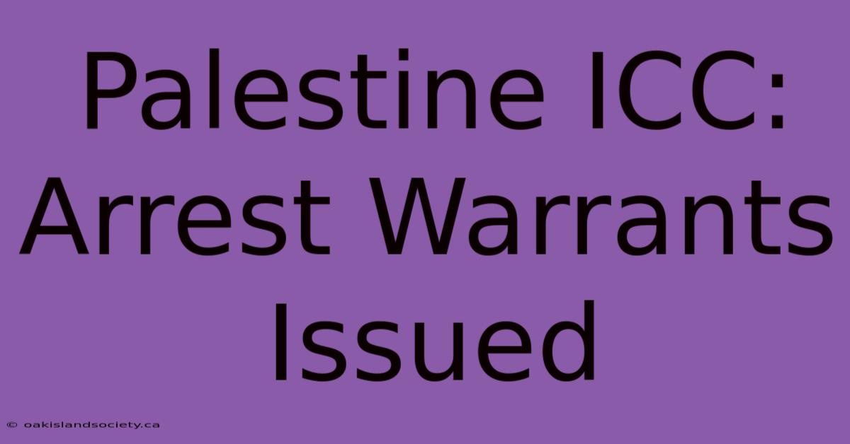 Palestine ICC: Arrest Warrants Issued