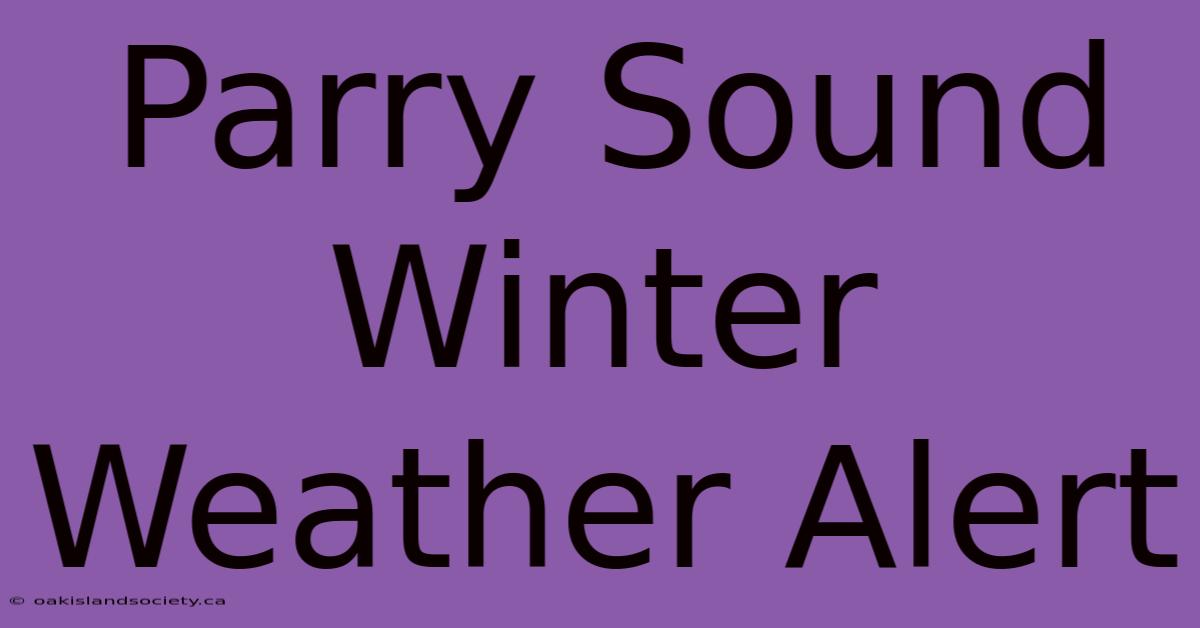 Parry Sound Winter Weather Alert