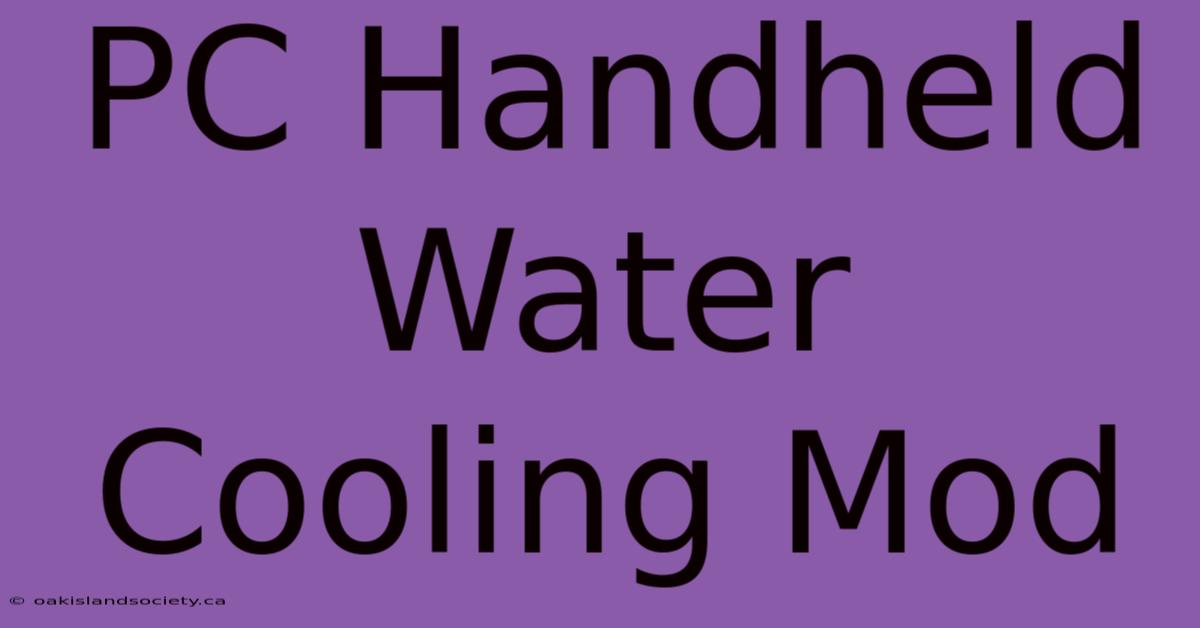 PC Handheld Water Cooling Mod