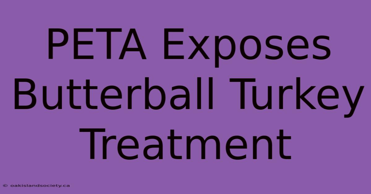 PETA Exposes Butterball Turkey Treatment