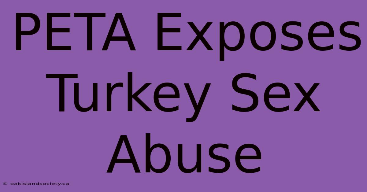 PETA Exposes Turkey Sex Abuse