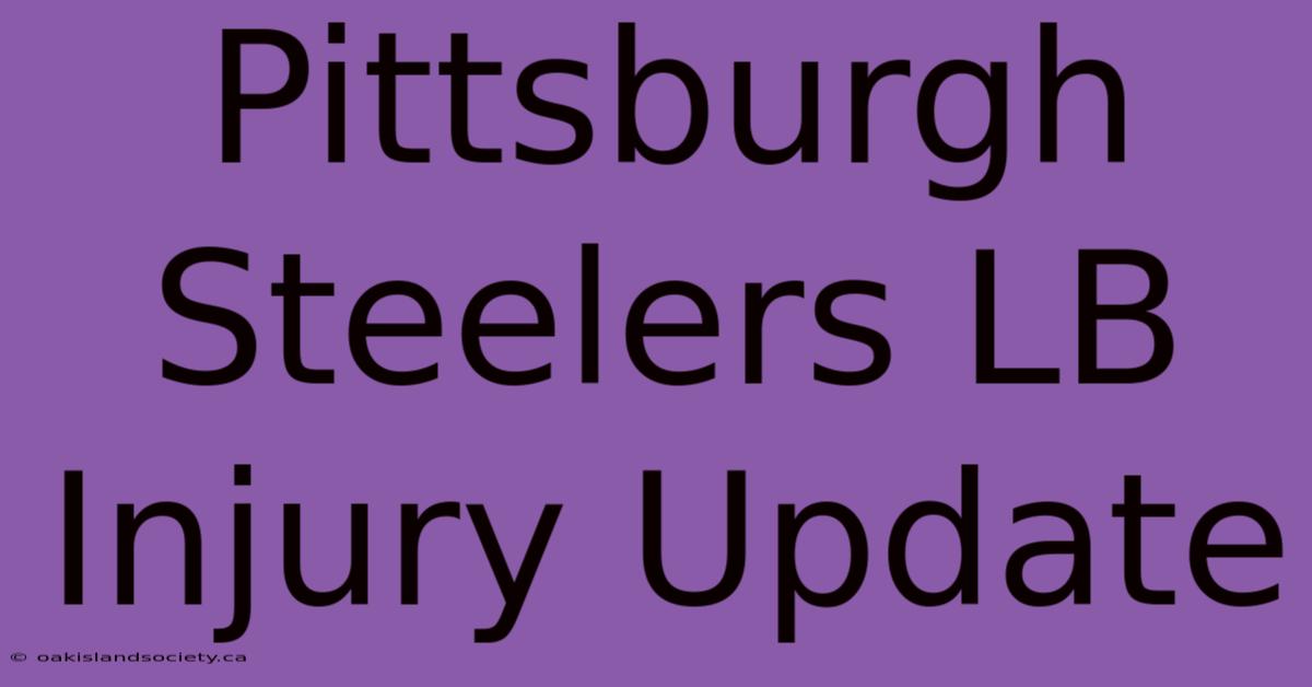 Pittsburgh Steelers LB Injury Update