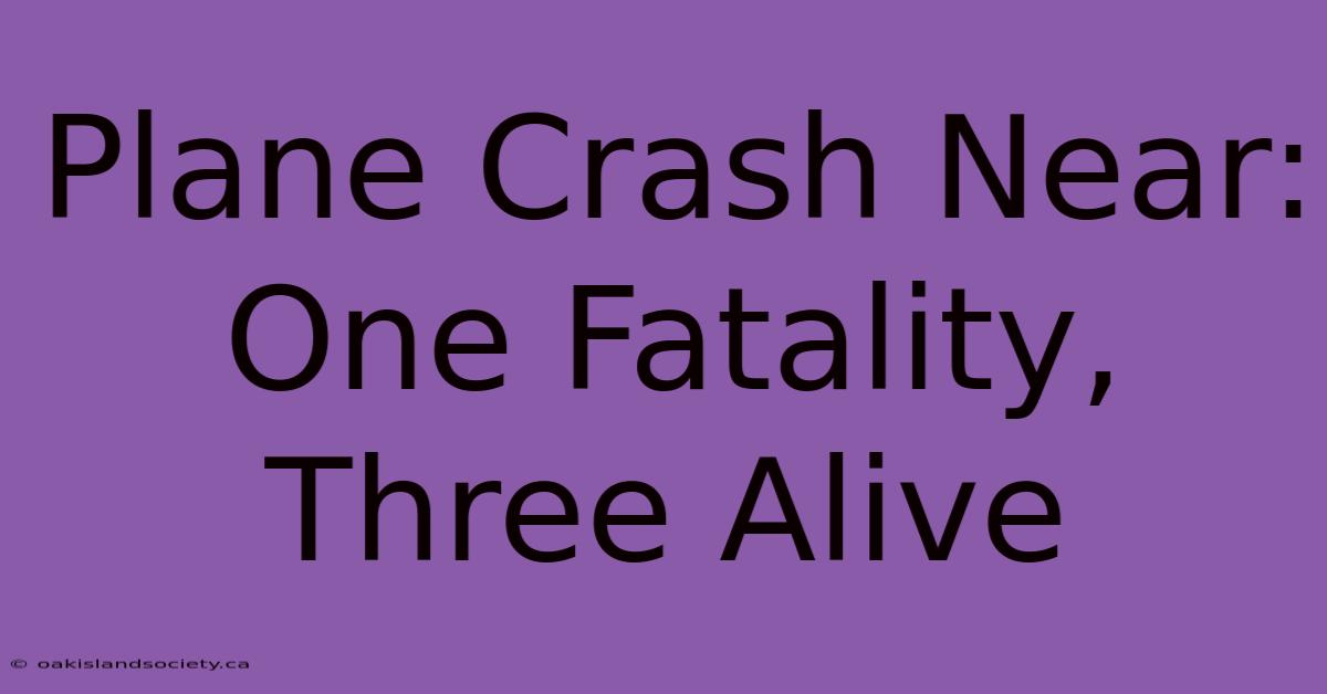 Plane Crash Near: One Fatality, Three Alive