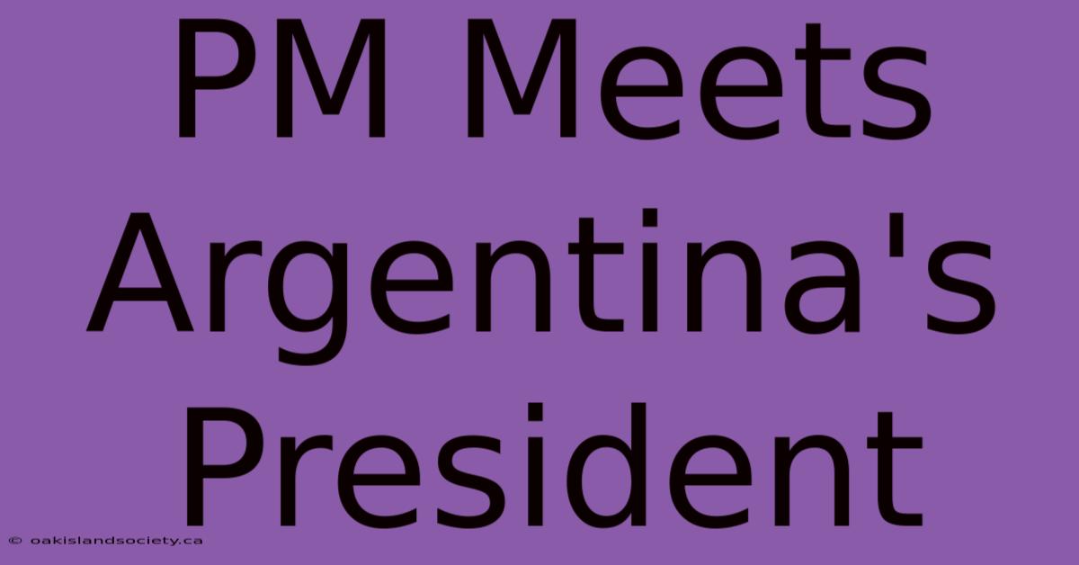 PM Meets Argentina's President