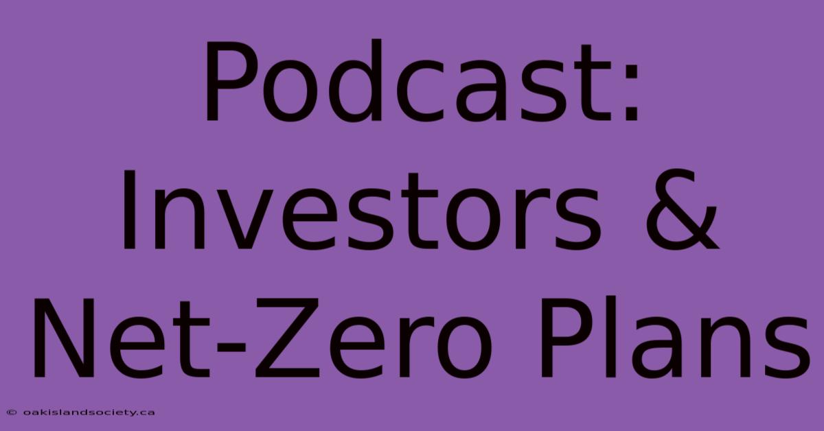 Podcast: Investors & Net-Zero Plans