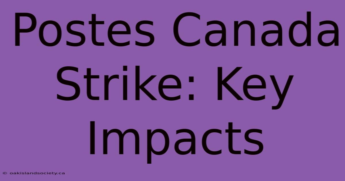 Postes Canada Strike: Key Impacts