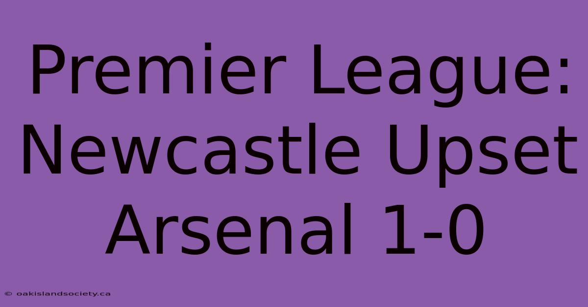 Premier League: Newcastle Upset Arsenal 1-0