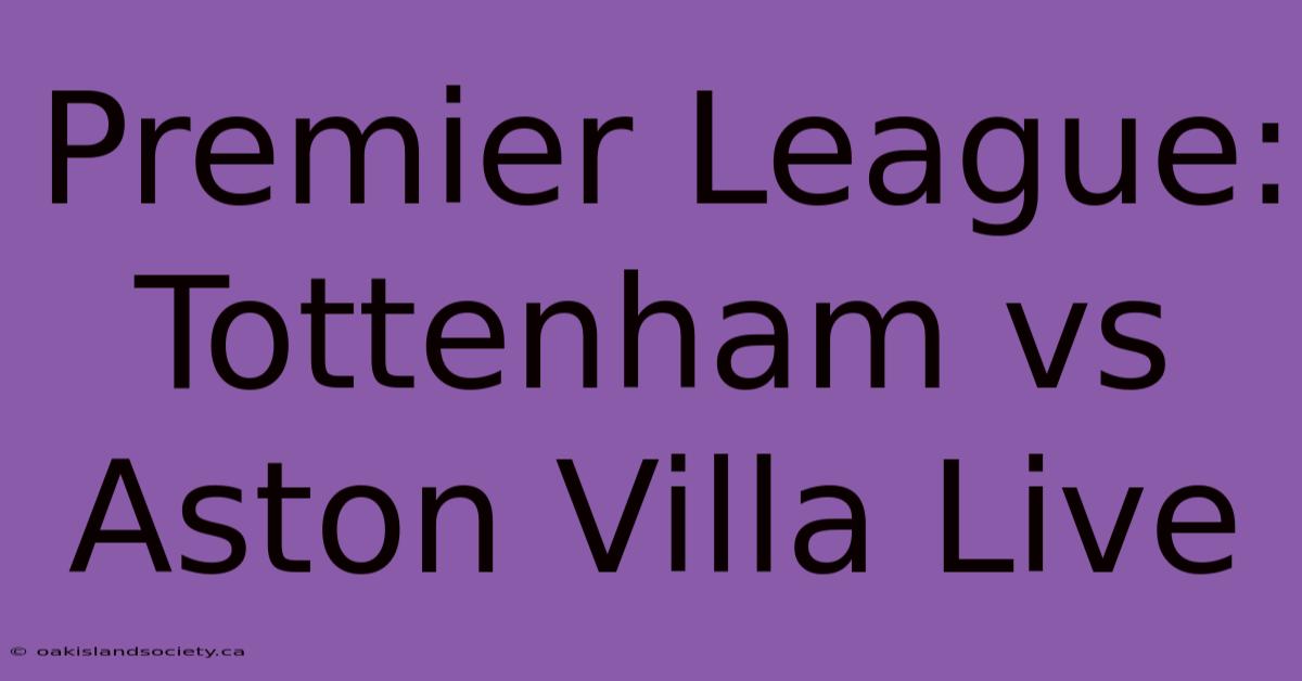 Premier League: Tottenham Vs Aston Villa Live