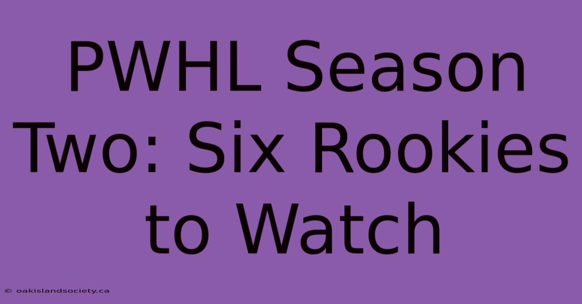 PWHL Season Two: Six Rookies To Watch