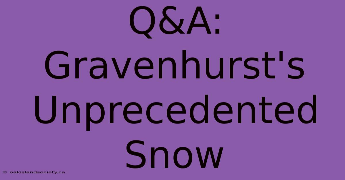 Q&A: Gravenhurst's Unprecedented Snow