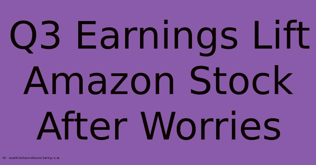 Q3 Earnings Lift Amazon Stock After Worries 