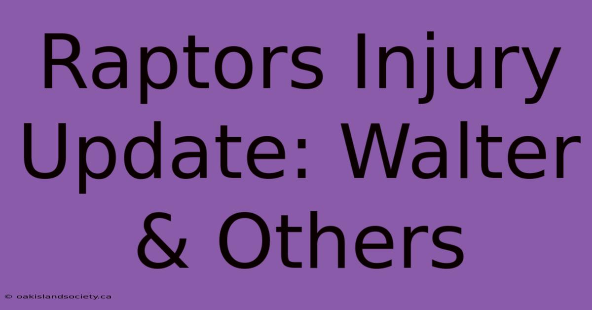 Raptors Injury Update: Walter & Others