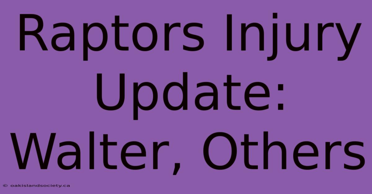 Raptors Injury Update: Walter, Others