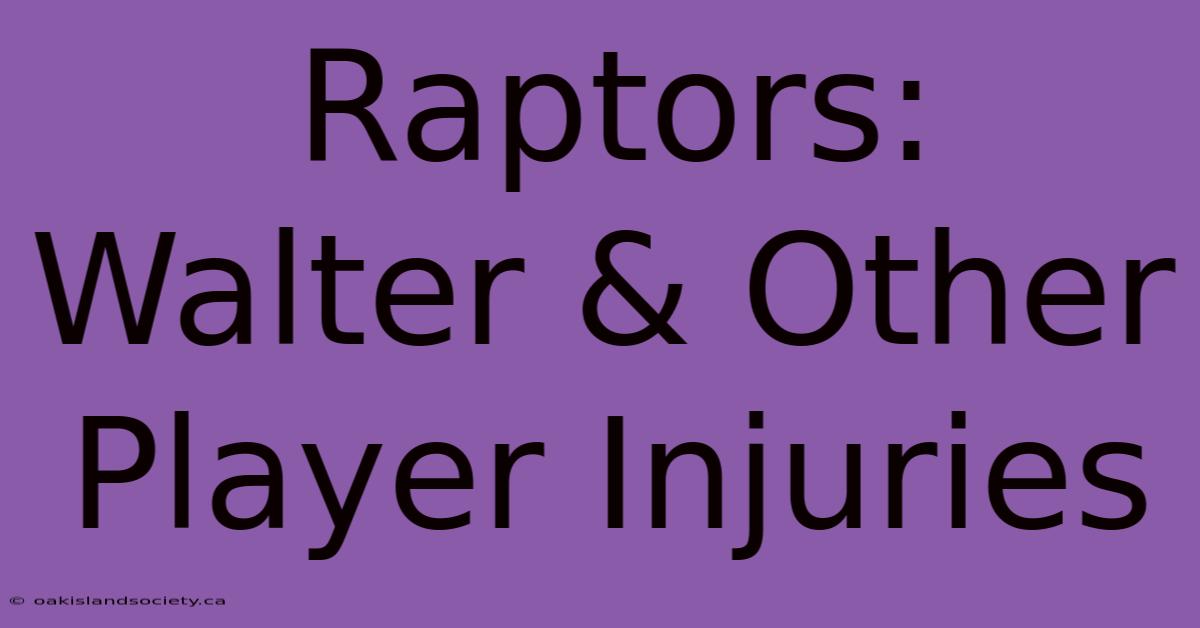 Raptors: Walter & Other Player Injuries 