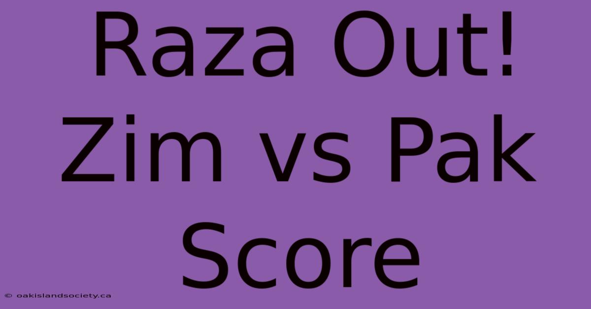 Raza Out! Zim Vs Pak Score