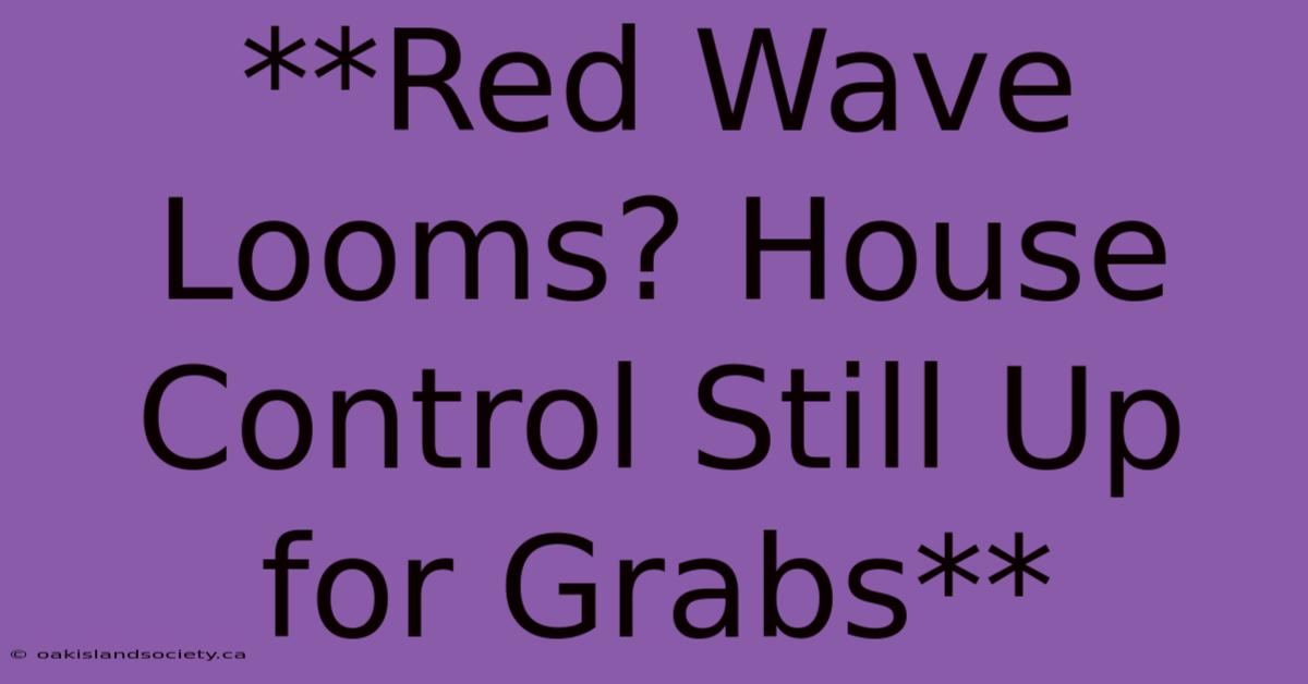 **Red Wave Looms? House Control Still Up For Grabs**