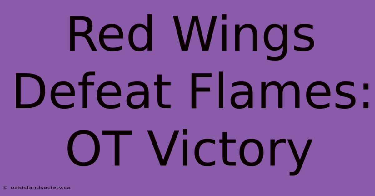 Red Wings Defeat Flames: OT Victory