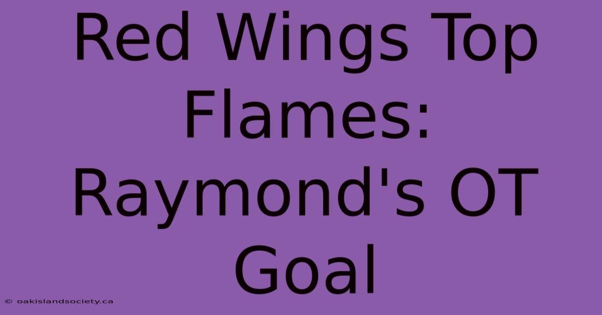 Red Wings Top Flames: Raymond's OT Goal