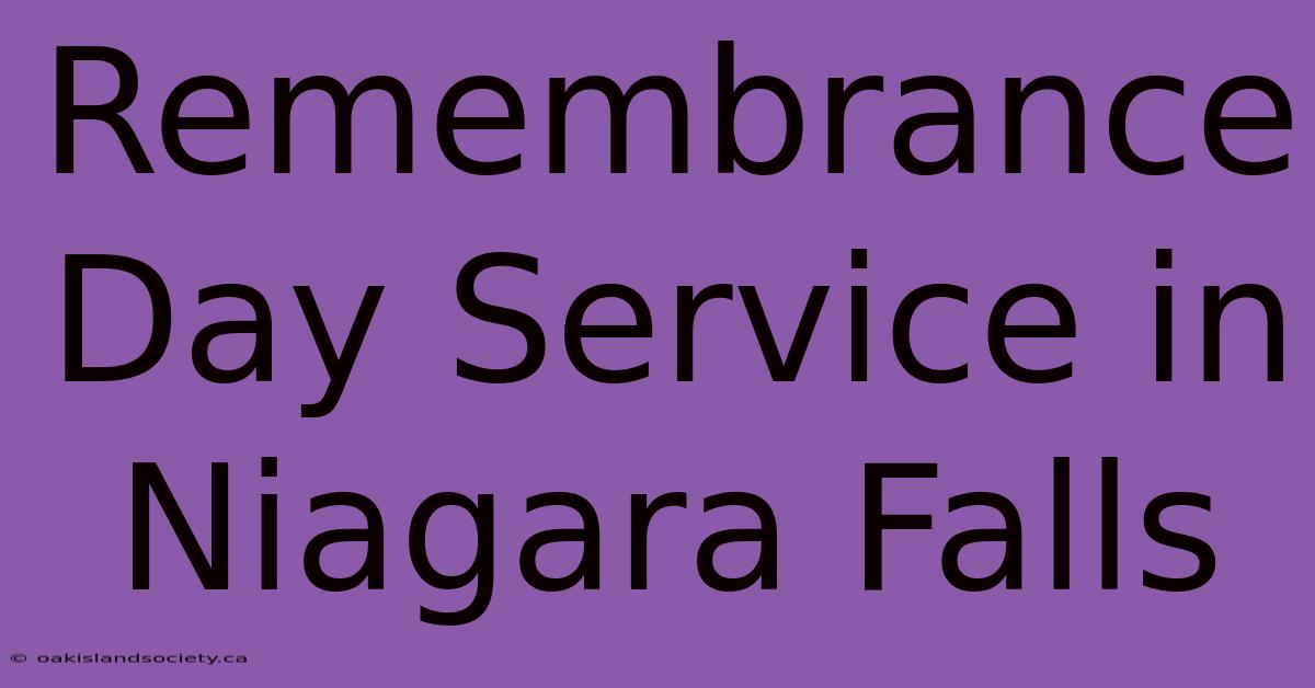 Remembrance Day Service In Niagara Falls